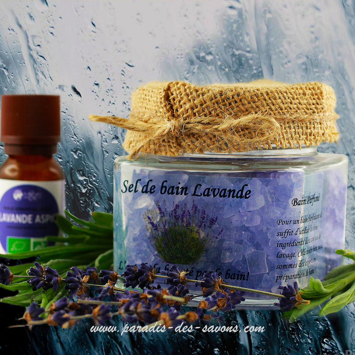 fr]Sel de Bain Lavande. Bain Apaisant et Antiseptique.[:en]Lavender Bath  Salt. Soothing and